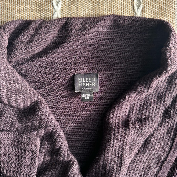 Eileen Fisher Silk Cascading Drape Front Cardigan 2x - Picture 8 of 11